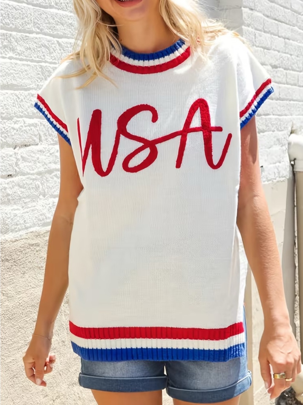 USA Knit Sweater Patriotic America 250th Anniversary - Picture 3 of 10